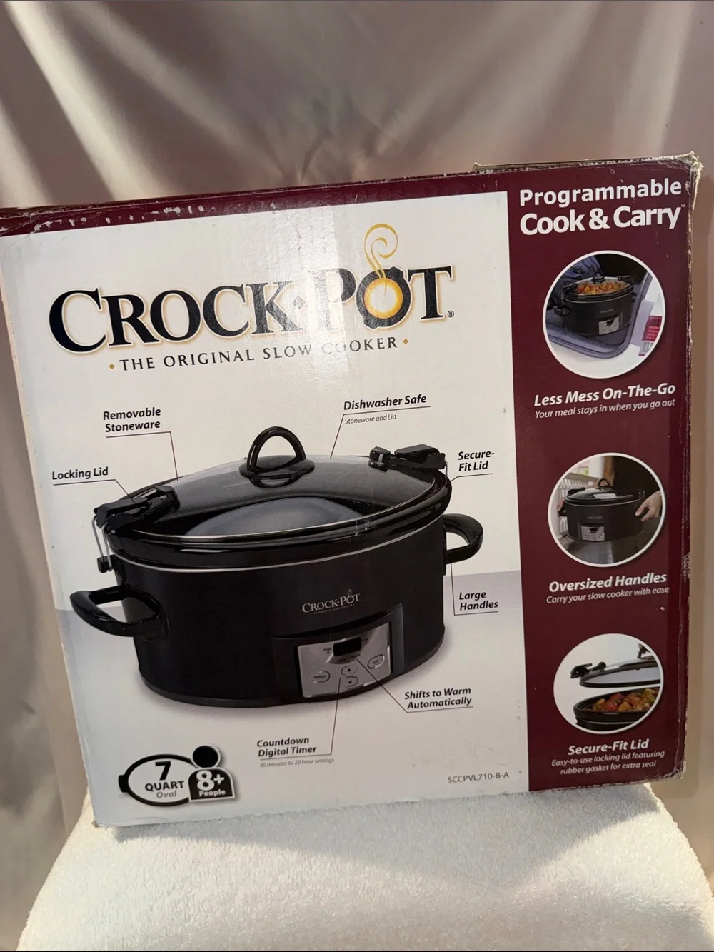 Crock-Pot Programmable 7-Quart Cook & Carry Slow Cooker - Black